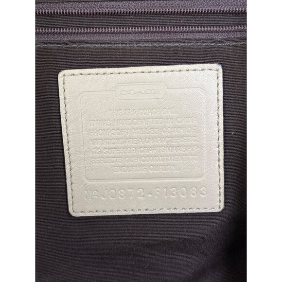 Coach Leather Tote Handbag Large 18" X 13 Carry On Tan Pebbled - Picture 9 of 10